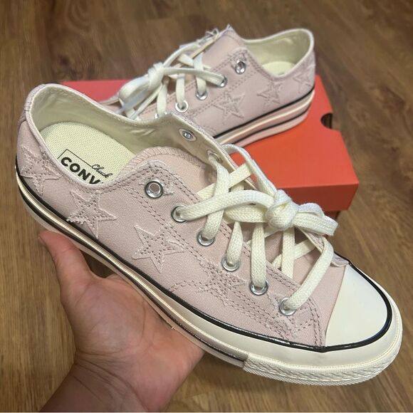 CONVERSE Chuck 70 OX pink stars platform shoes sneakers women’s 8 new in box - Picture 2 of 7